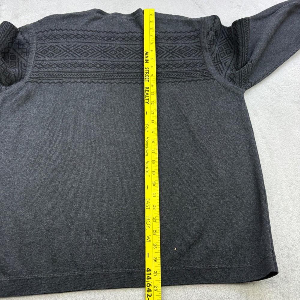 Eddie Bauer Sweater Mens XL Gray Fair Isle Geometric Knit Pullover Cotton Casual - Picture 9 of 10